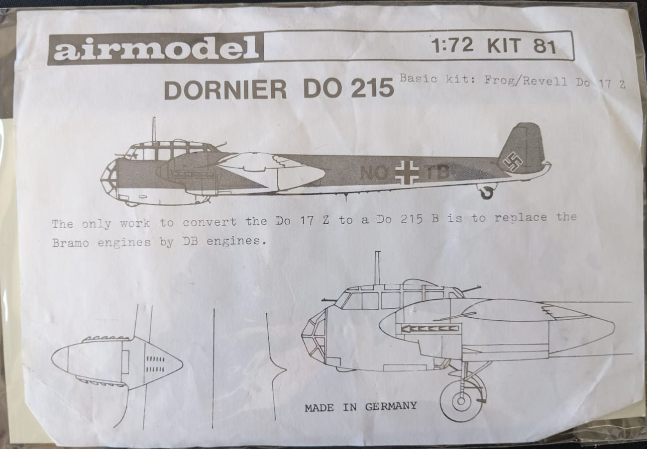 Airmodel, Dornier DO 215 Kit# AM-81 1/72 Conversion Kit - Frog/Revell Do 17 Z