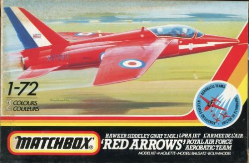 Matchbox, VINTAGE GNAT MK T1 Red Arrow Hawker Siddeley RAF Aerobatic Team Rare