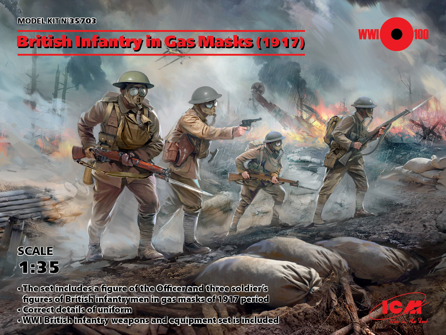 ICM, British Infantry in Gas Masks (1917) No. 35703 | 1:35