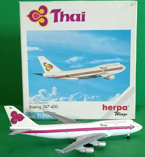 Herpa Wings, Thai, Boeing 747-400, Nr. 500616, Reg. HS-TGX, 1-500 Scale ...