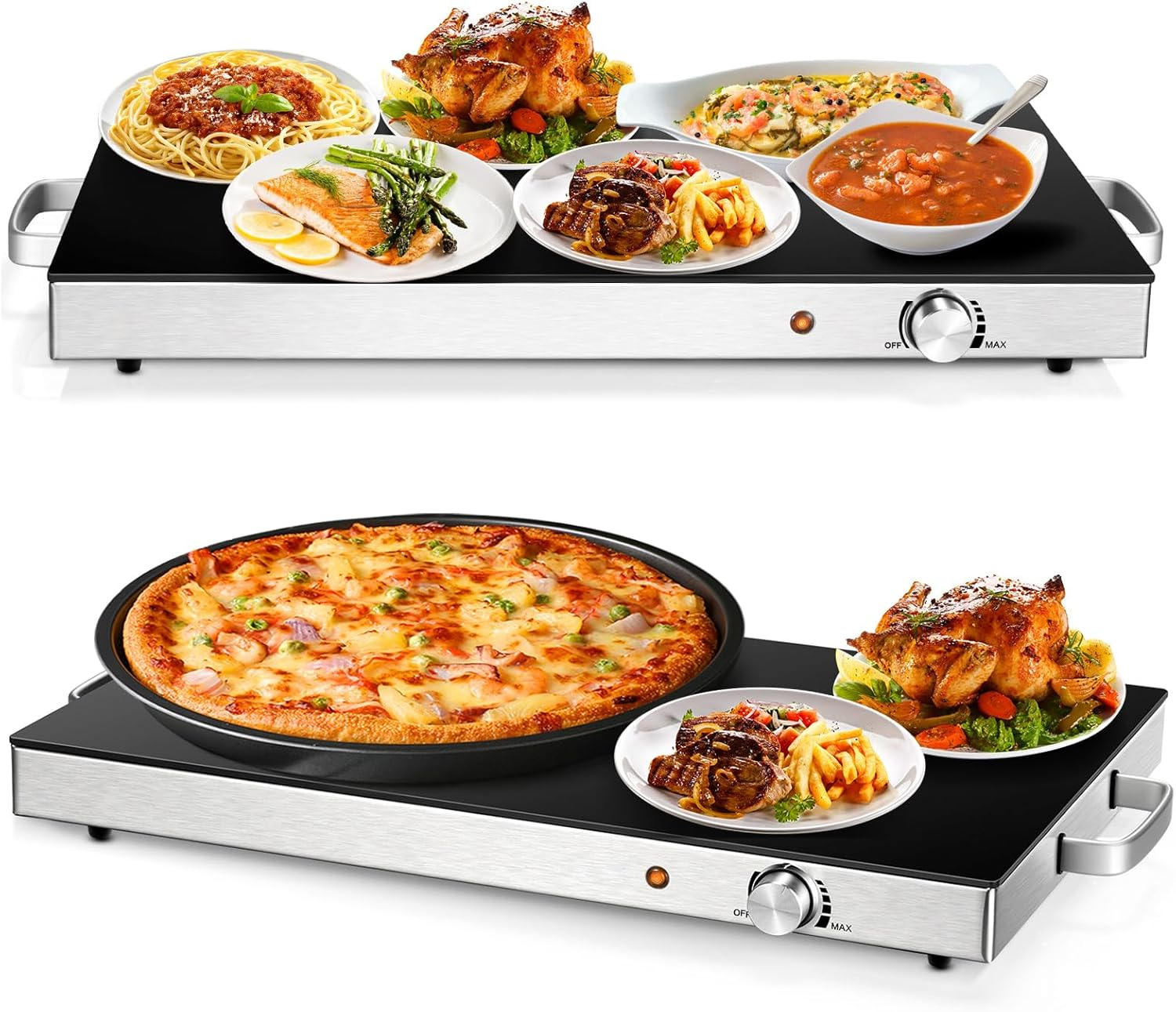 Electric Food Warmer 2 Packs, 22''X15'' Food Warmers for Parties, Adjustable Tem