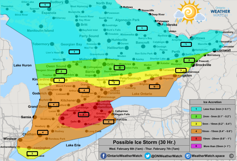 Freezing Rain Forecast for Southern Ontario. Issued: February 5th, 2019