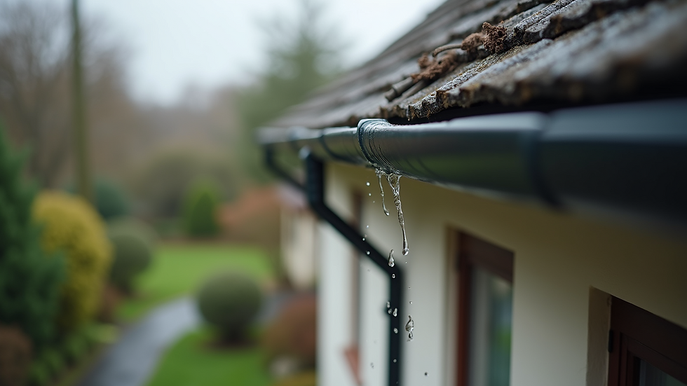 Eye-level view of clean gutters ensuring proper moisture drainage