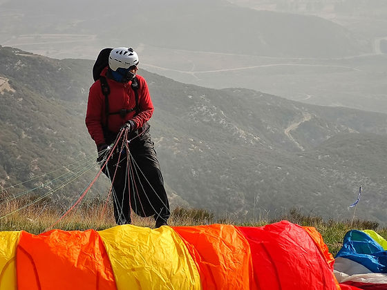 Paragliding Pilot on Launch