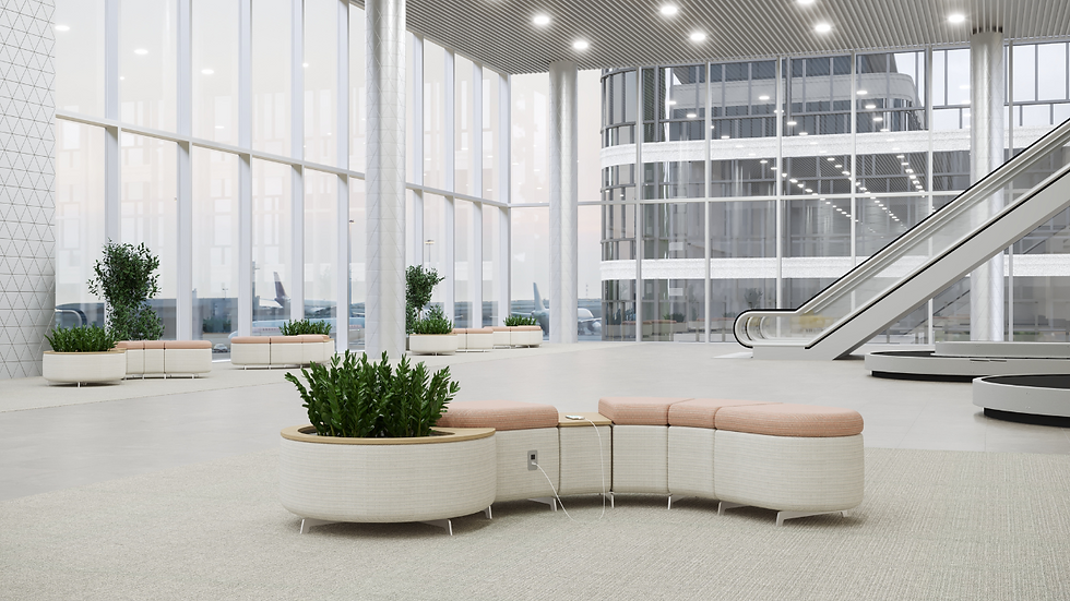 Flexxform's Flo Collection in an Airport or Transit Hub Space