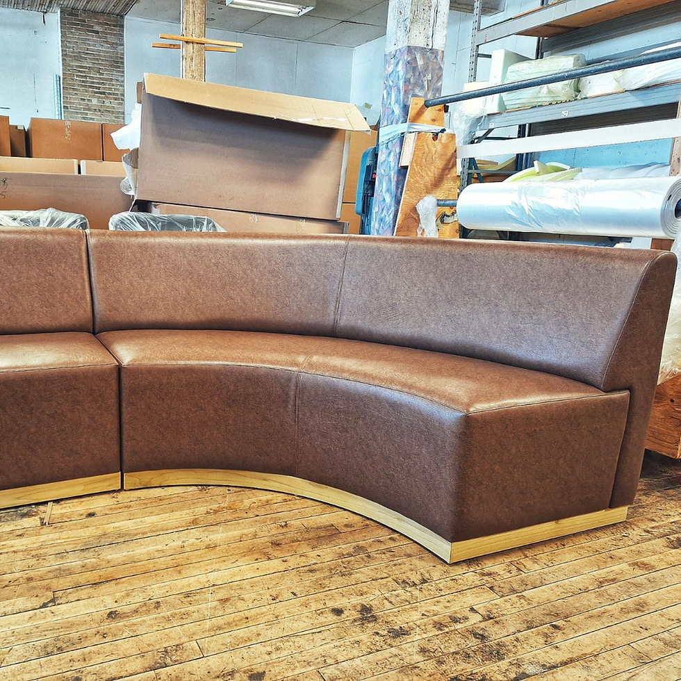 Custom Ace modular lounge seating line with a custom wood base.
