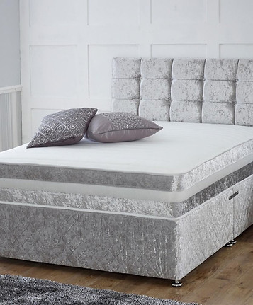 Crushed velvet divan bed