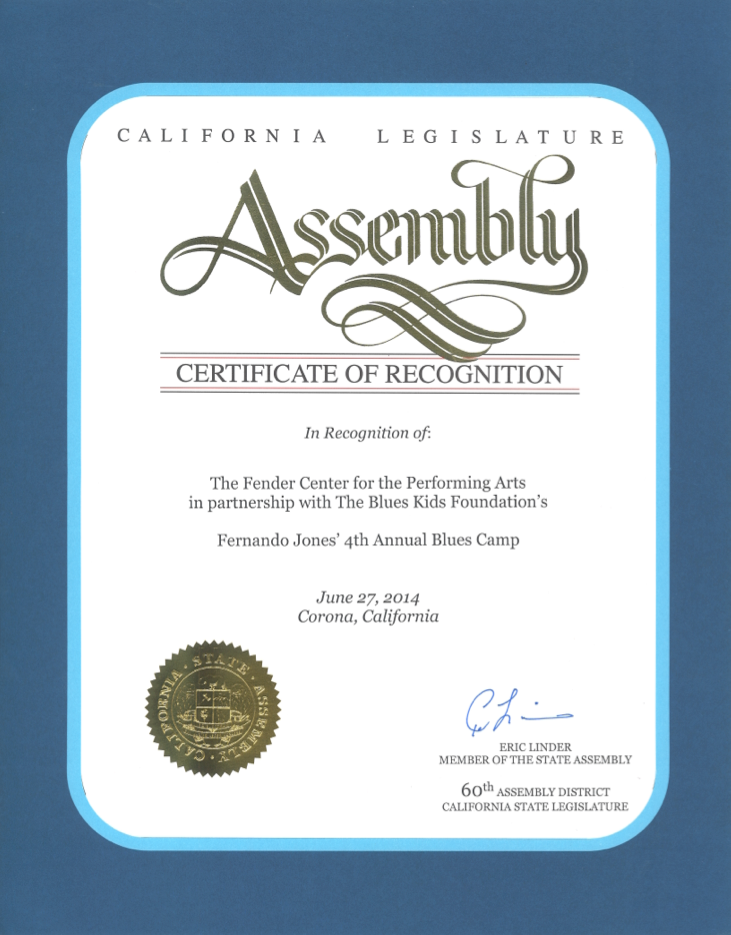 California Proclamation: BluesKids.com