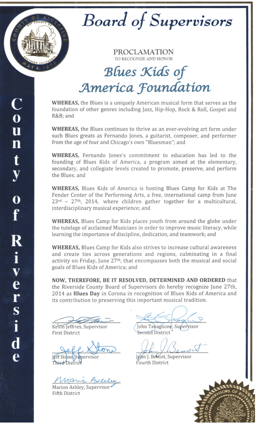 Proclamation: BluesKids.com
