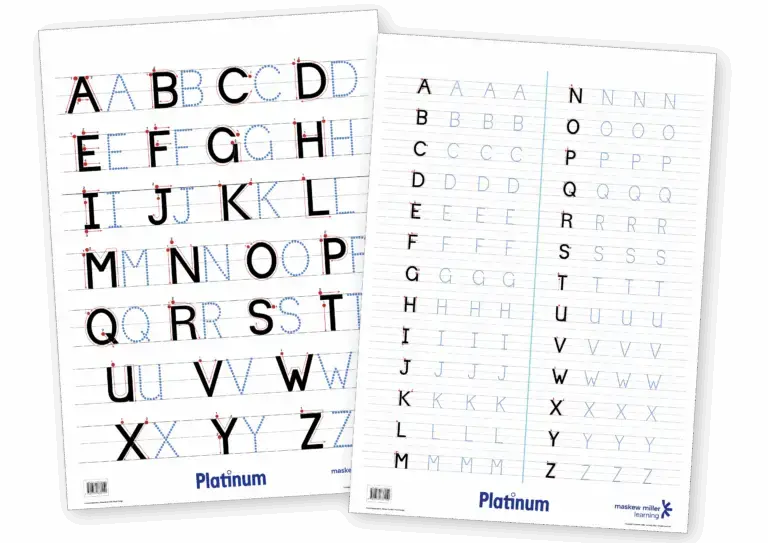 Platinum Upper Case Cursive Handwriting Charts Grade 3