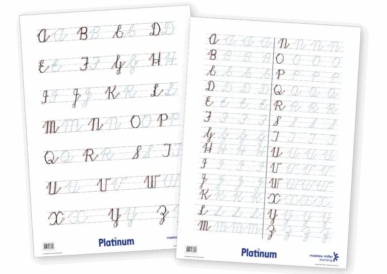 Platinum Upper Case Print Handwriting Charts Grade 3