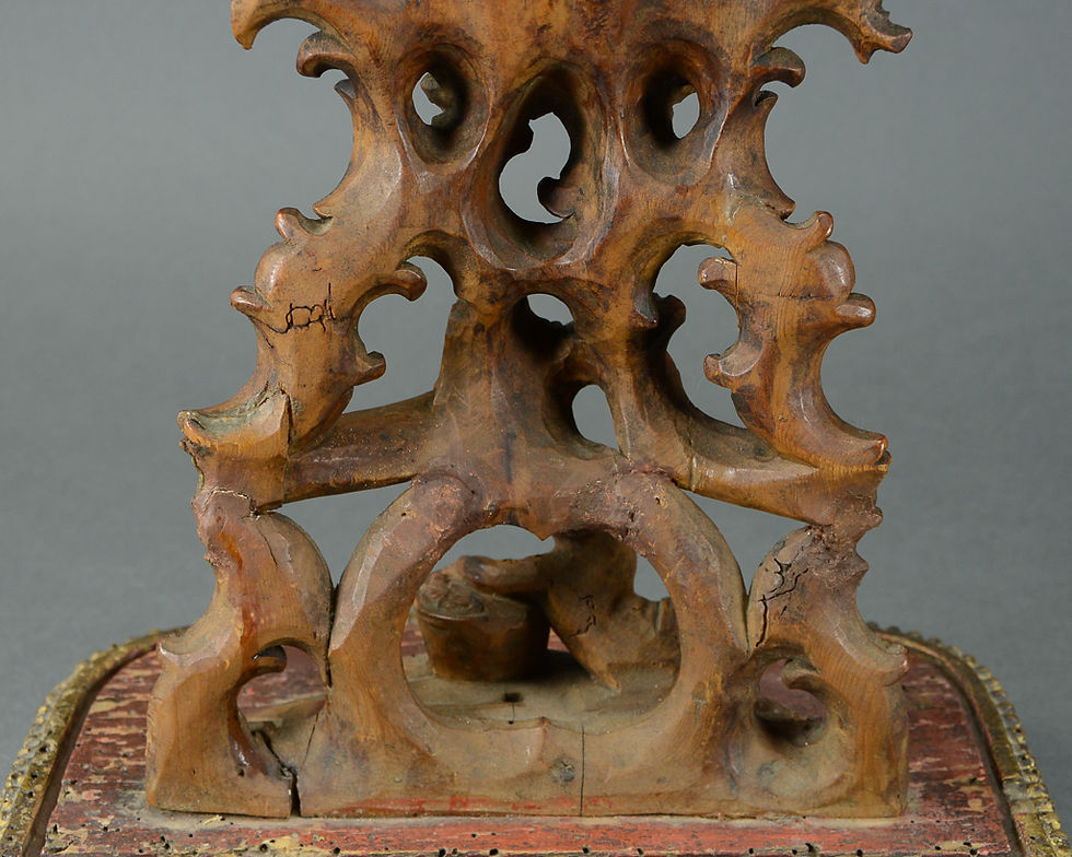 Thumbnail: European Carved Wood Pocket Watch Holder (Porte Montre)