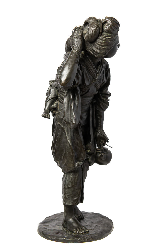 Thumbnail: Japanese Tokyo School Bronze, Mother & Child