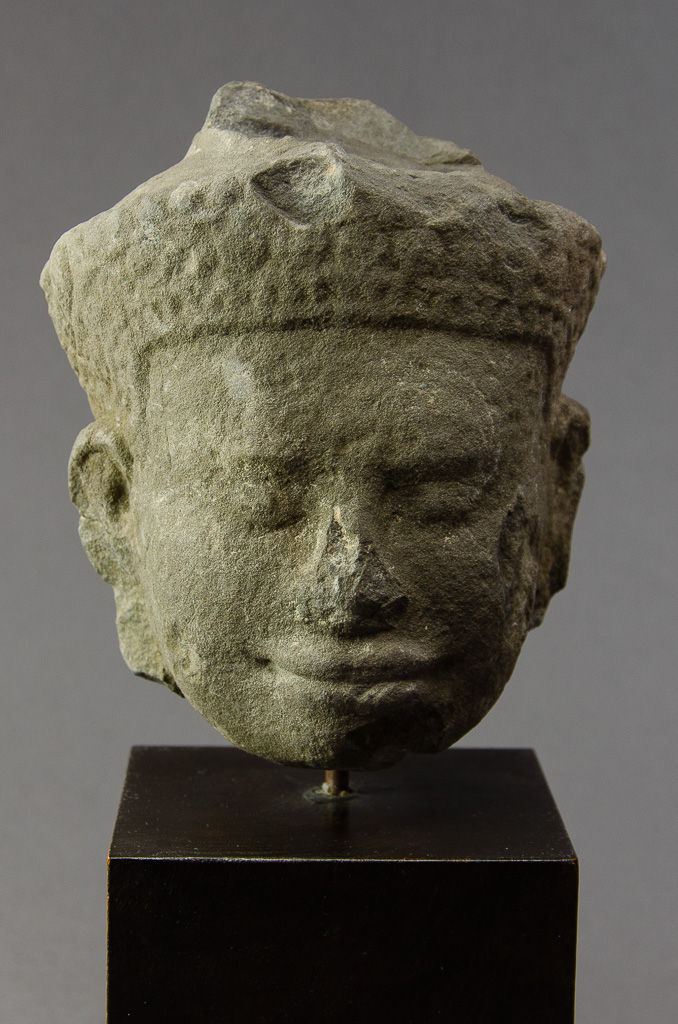 Thumbnail: Khmer Carved Stone Buddha Head