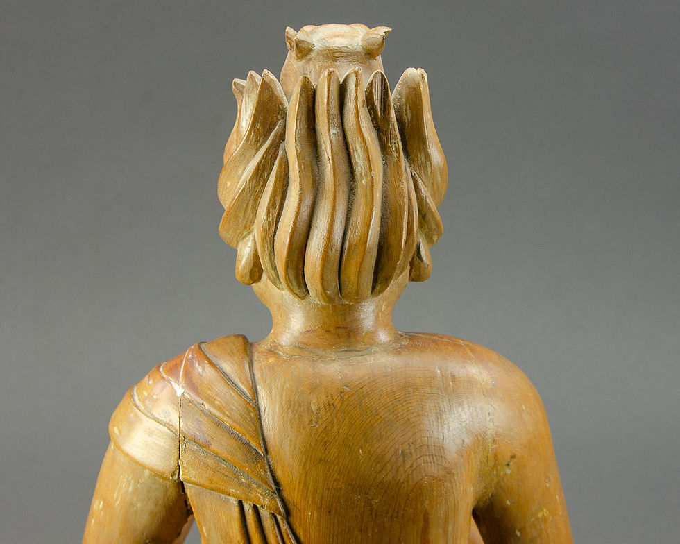 Thumbnail: Japanese Carved Wood Figure, Bato Kannon (Hayagriva)