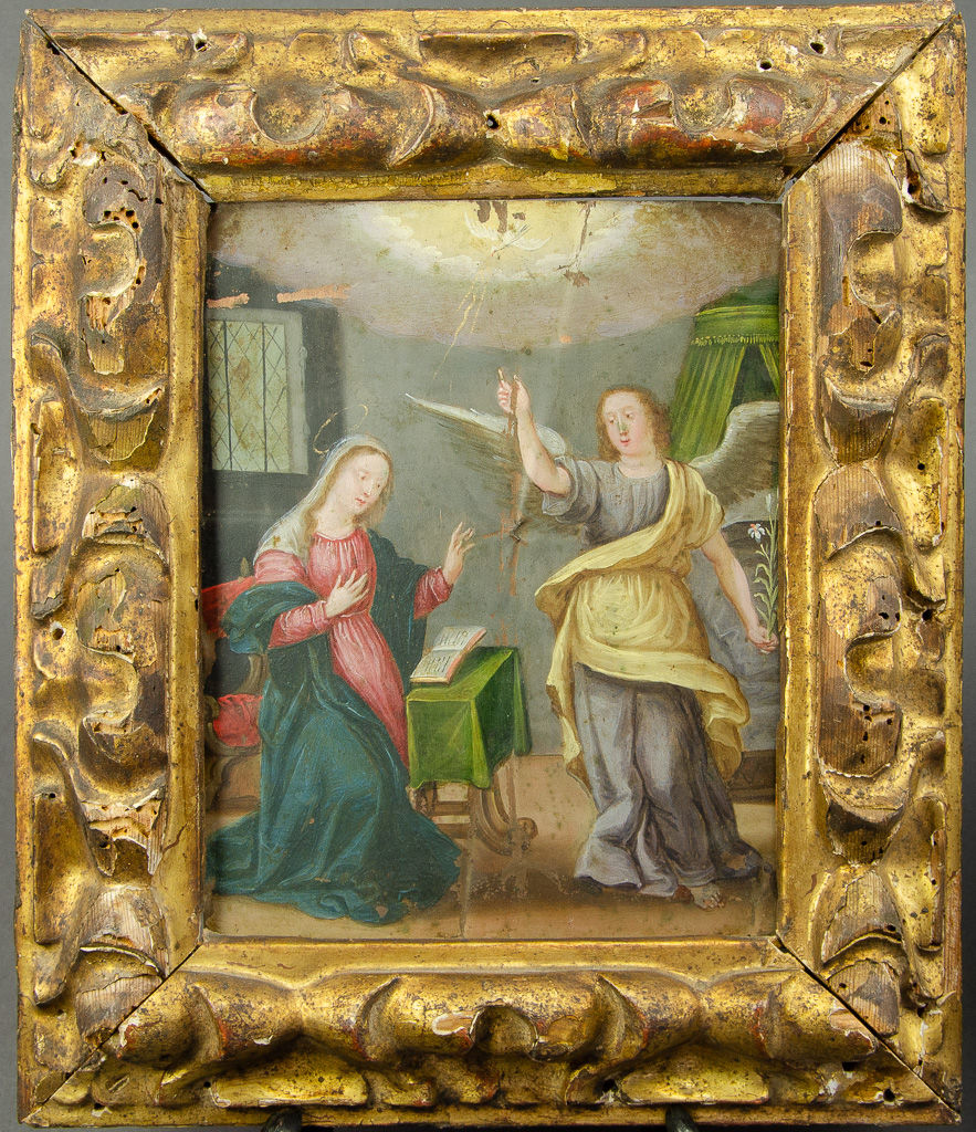 Thumbnail: Pair of Mexican Retablos Paintings on Copper