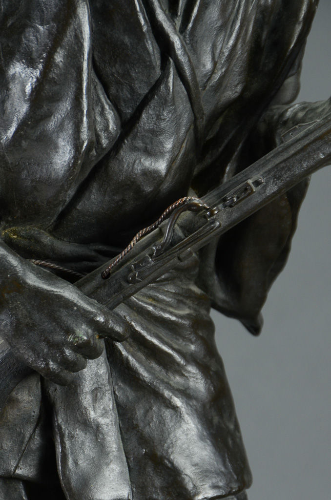 Thumbnail: Japanese Bronze Figure, Hunter with Matchlock Musket