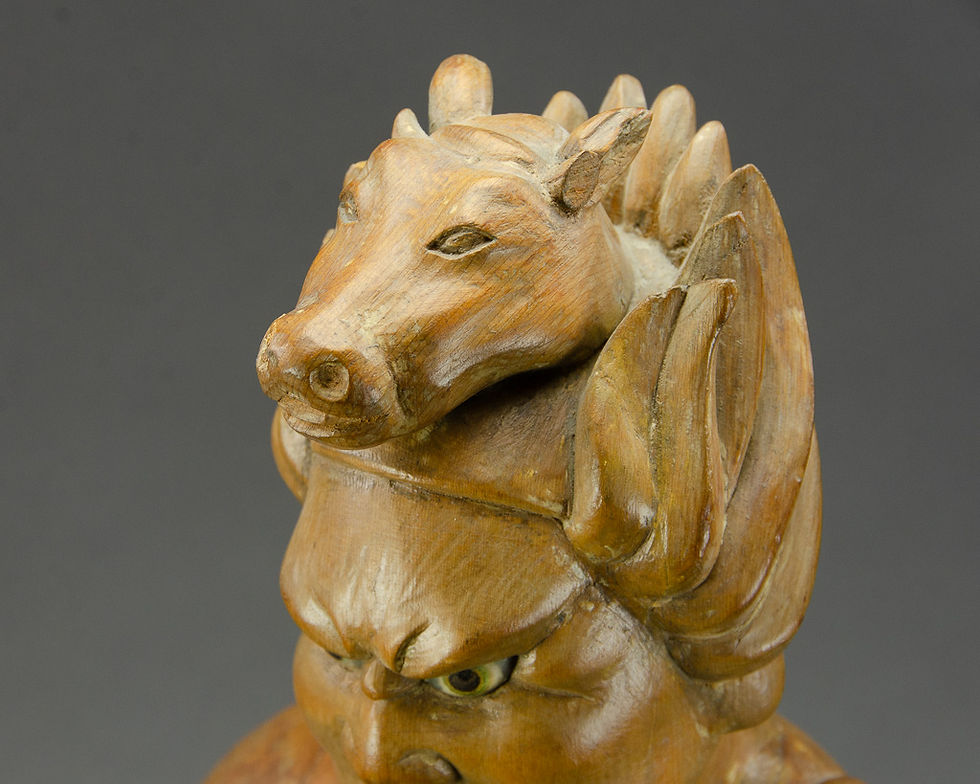 Thumbnail: Japanese Carved Wood Figure, Bato Kannon (Hayagriva)