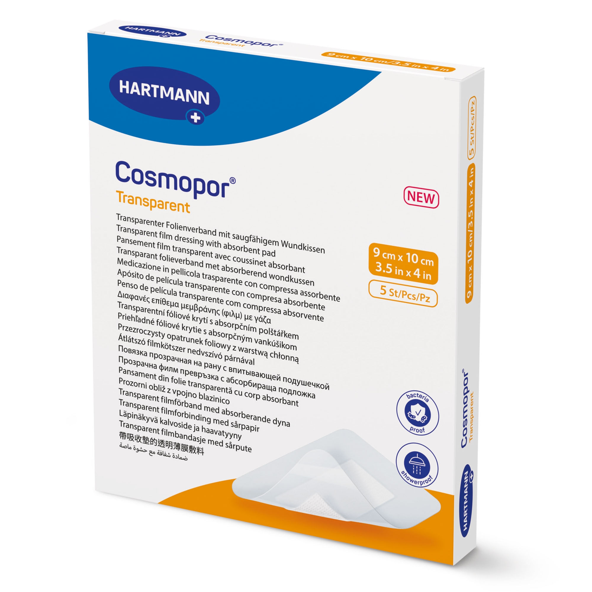 DRESSING, FILM COSMOPOR TRANS P5 9"X10CM (5/BX 20BX/CS)
