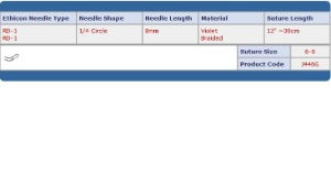 SUTURE, VICRYL VIO BR CT 6-0 12" BB-1 (12/BX)