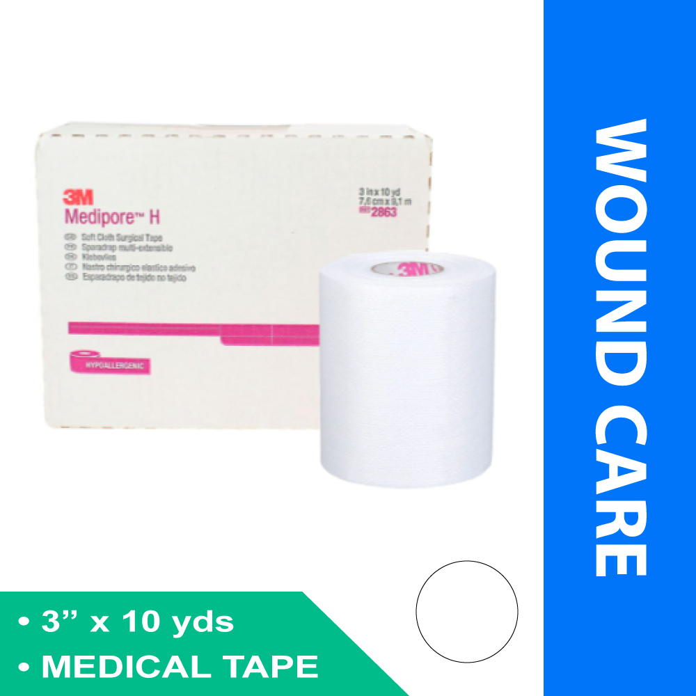 PERFORATED MEDICAL TAPE 3M™ H WHITE 3 INCH X 10 YARD SOFT CLOTH NONSTERILE
