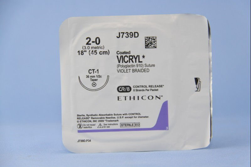 SUTURE, VICRYL VIO BR CT 2-0 18" CT1 (12/BX)