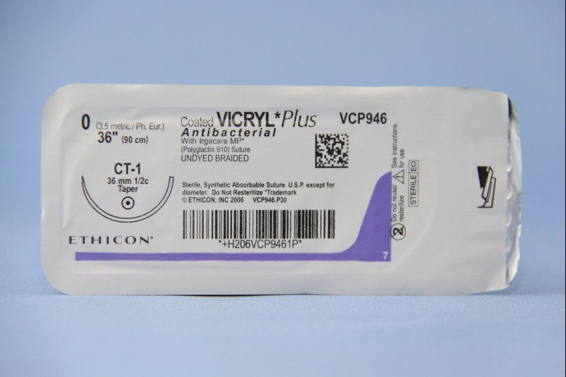 SUTURE, VICRYL+ UD BR 0 36" CT-1 (36/BX)
