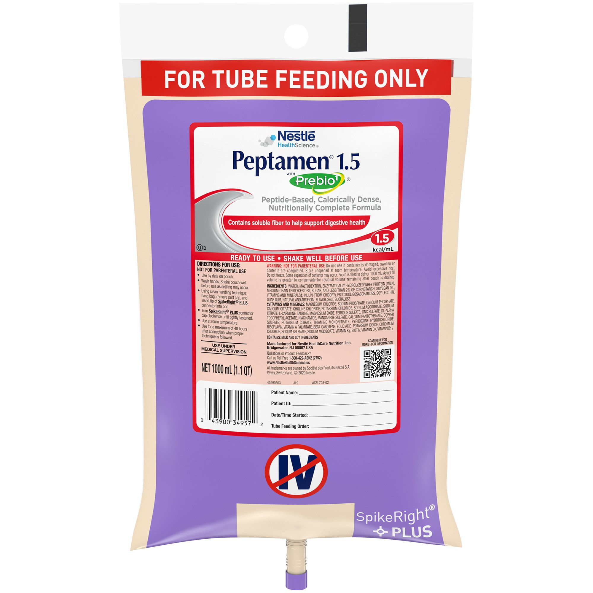 PEPTAMEN 1.5, PREBIO SPIKE RT 1000ML (6/CS)
