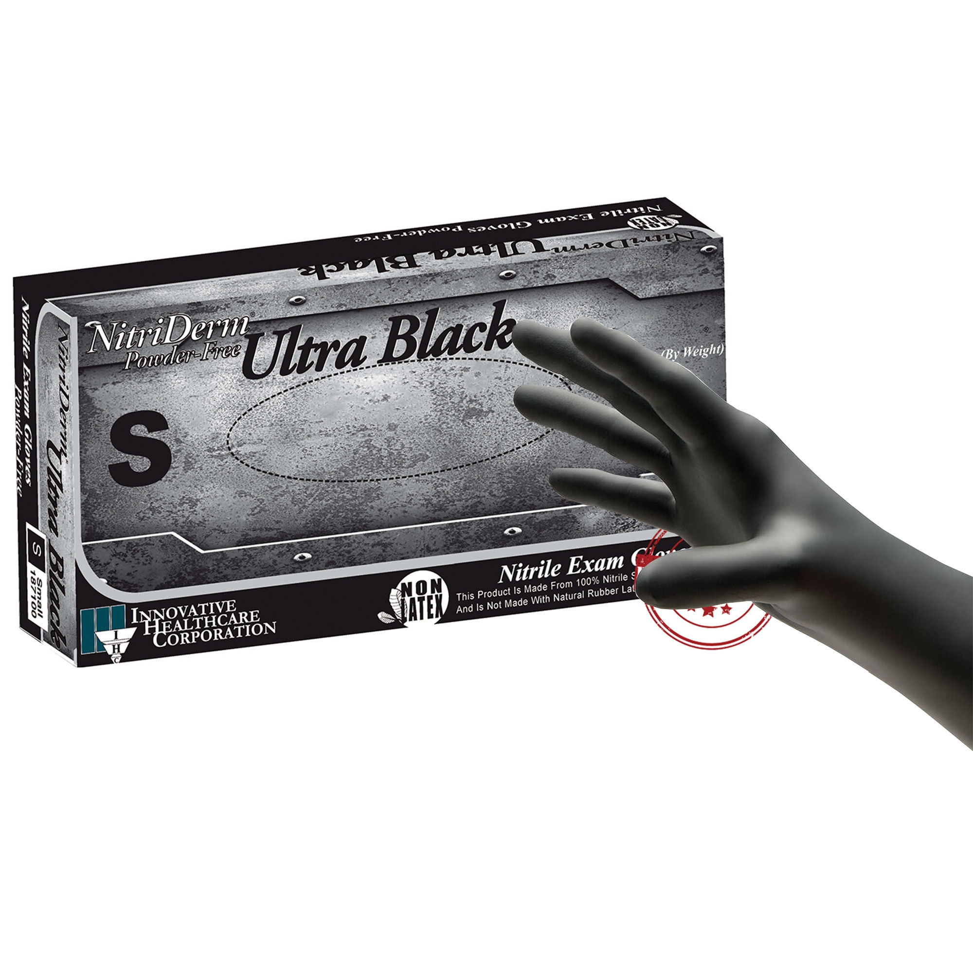 GLOVE, EXAM NTRL SM N/S CHEMO BLK (100/BX 10BX/CS)