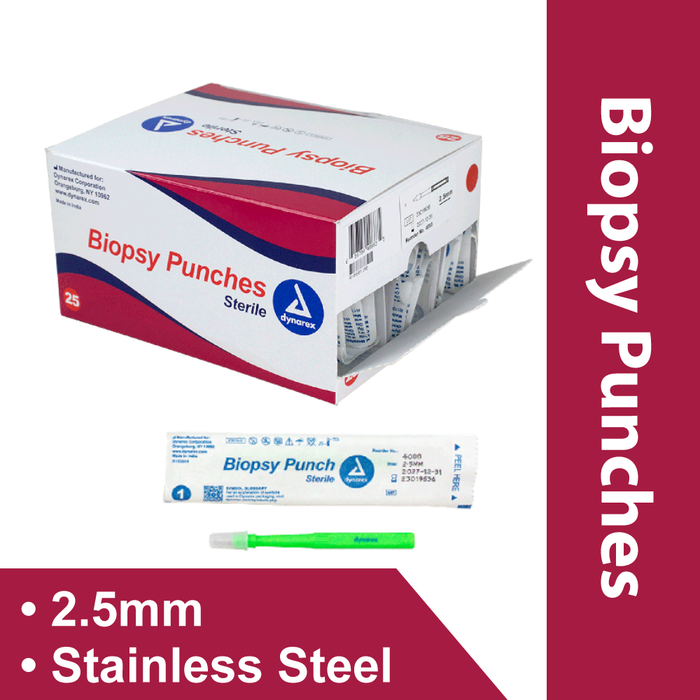 BIOPSY PUNCHES, 2.5 MM, GREEN, 25/BX