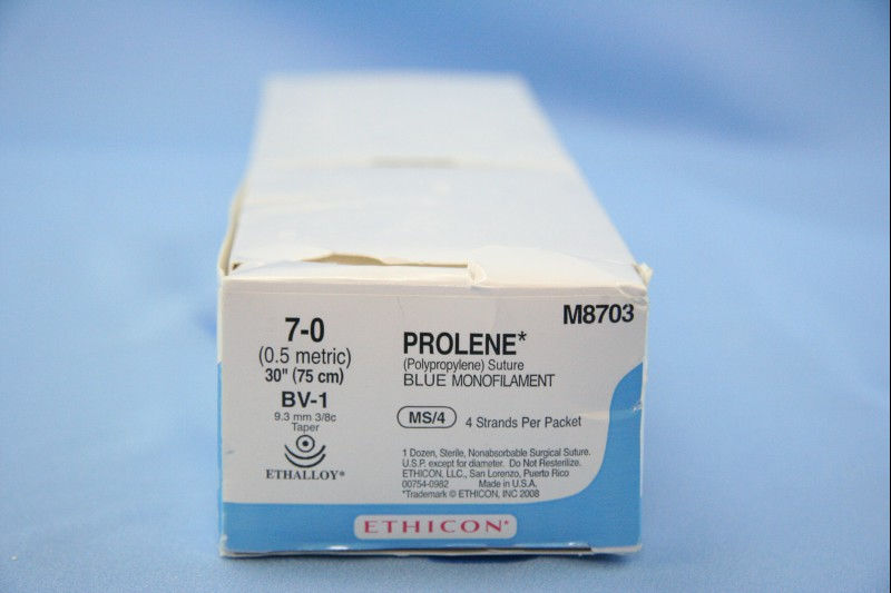 SUTURE, PROLENE BLU MONO 7-0 30" BV-1 (12/BX)