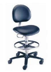 STOOL, LAB W/BCK ERGONOMIC PNEU FT RNG SAPPHIRE