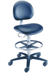 STOOL, LAB PNEU ADJ W/BCKRST RBLU 18"