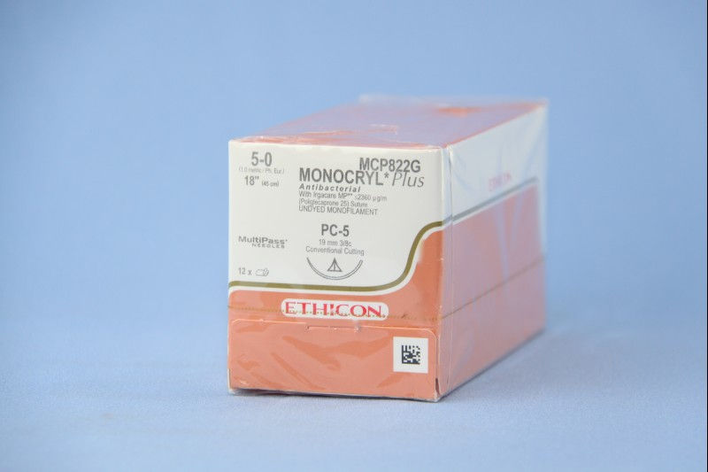 SUTURE, MONOCRYL PLUS UD 5-0 18" PC-5 (12/BX)