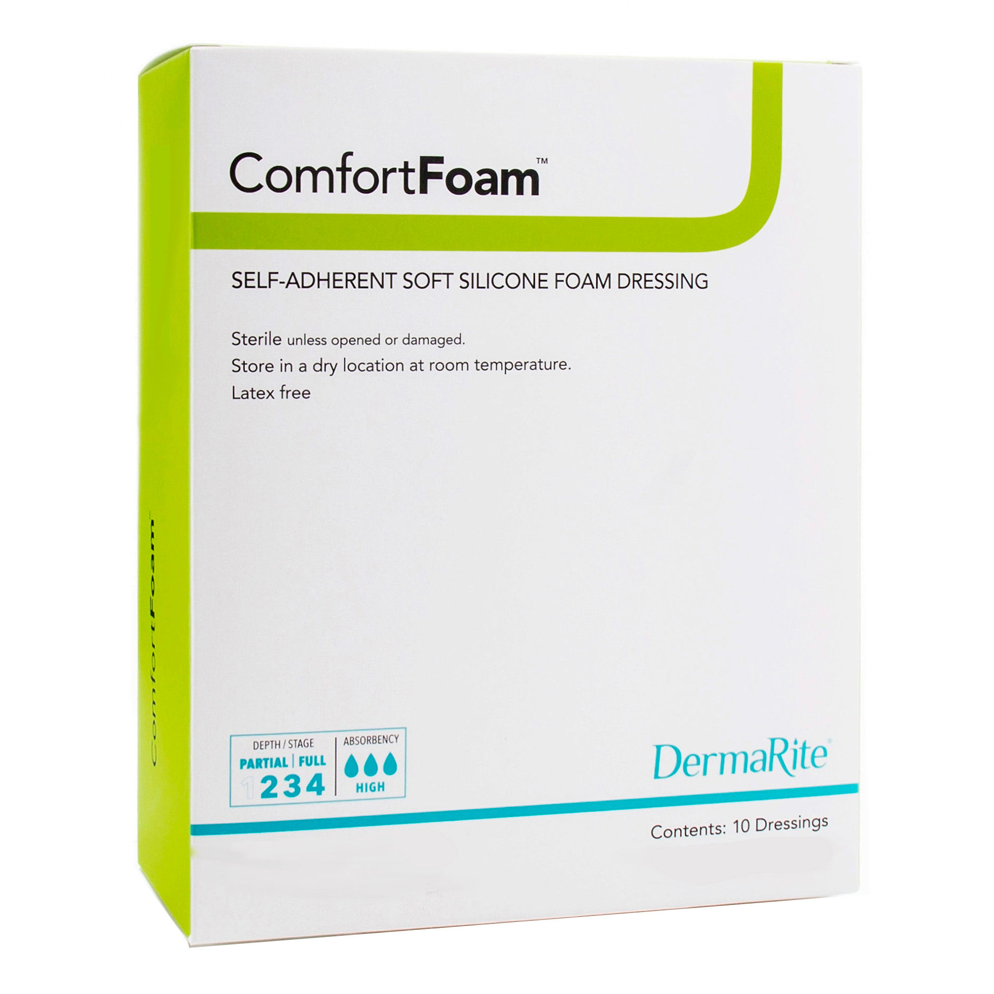 DRESSING, WOUND CMFRT FM SIL ADH W/O BORDER 4"X8" (5/BX)