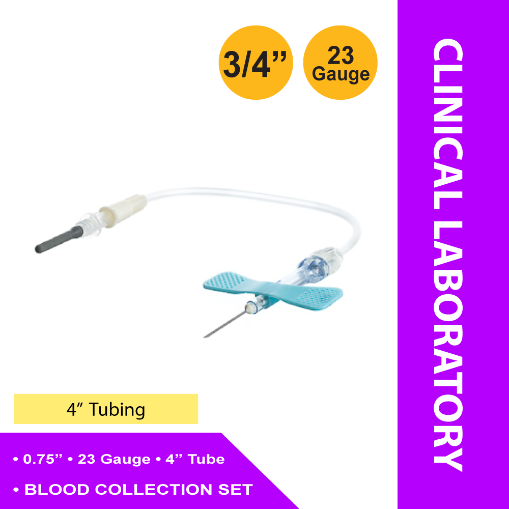 COLLECTION SET, BLOOD 23GX4" W/LUER ADPTR (50/BX 20BX/CS)