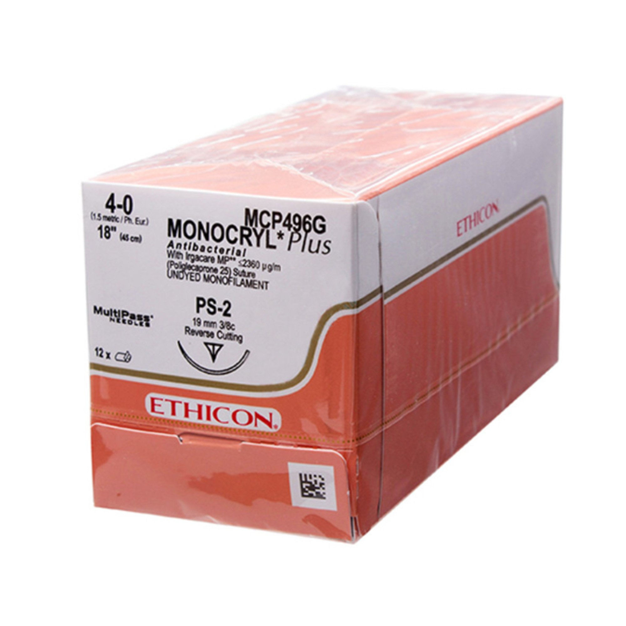 SUTURE, MONOCRYL PLUS UD 4-0 18" PS-2 (12/BX)