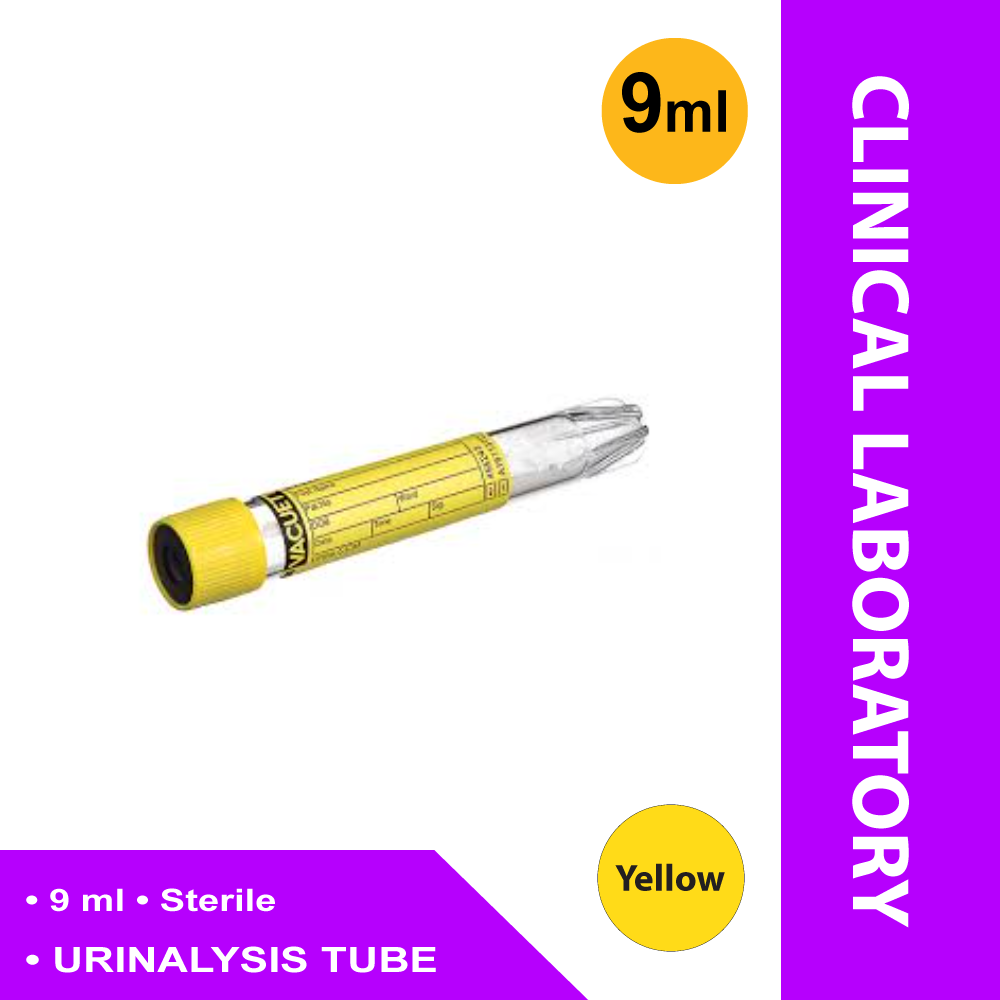 TUBE, COLL URINE CCM VACUETTE YLW 9ML (50/PK 24PK/CS)