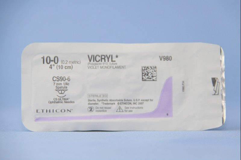SUTURE, VICRYL VIO MONO 10-0 4" CS90-6 (12/BX)