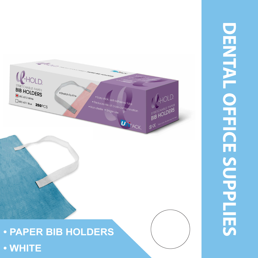 U-HOLD PAPER BIB HOLDERS WHITE