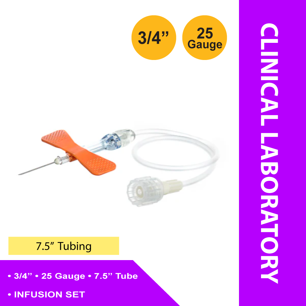 IV SET BC 25X7.5 VAC SAF 50/BX 20BX/CS W/O LUER ADAPTER