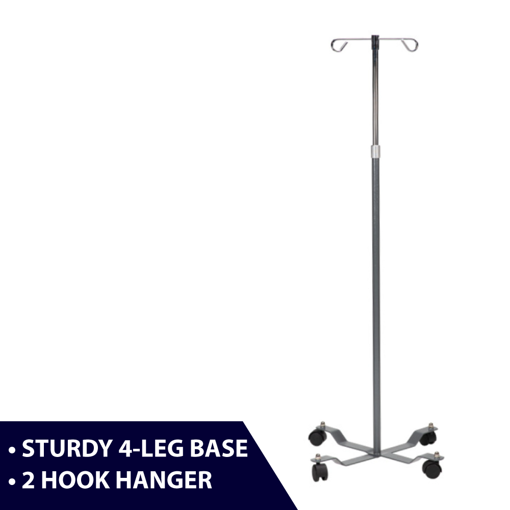 IV POLE - ECONOMY, 4 LEGS AND 2 HOOKS, 1PC/CS