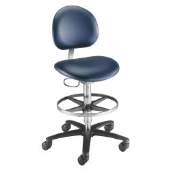 STOOL, LAB PNEUMATIC ADJ CLARET W/BACKREST