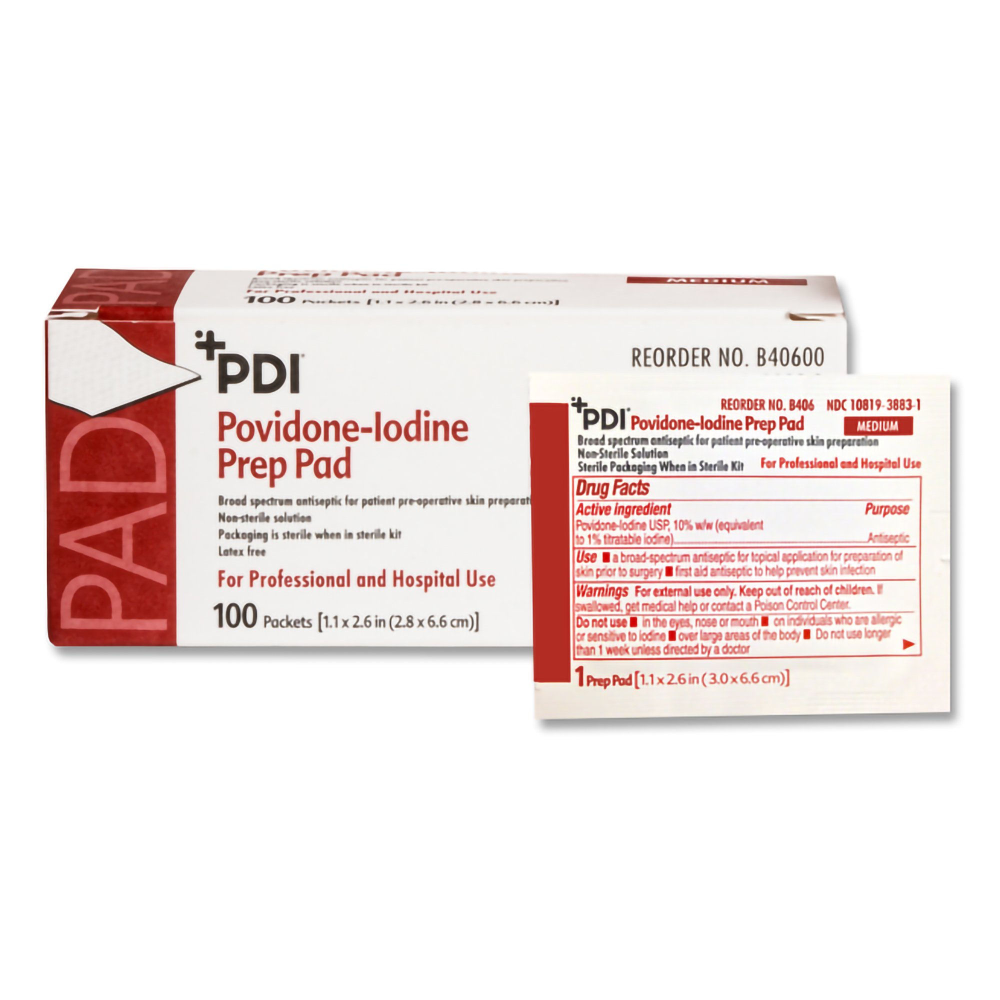 PAD, PVP PREP MED (100/BX)
