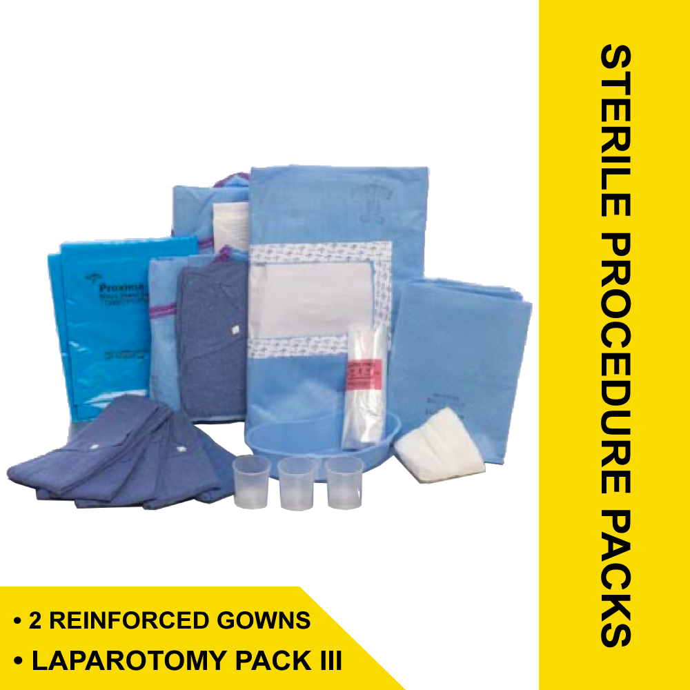 LAPAROTOMY PACK III WITH 2 REINFORCED GOWNS, 6/CS