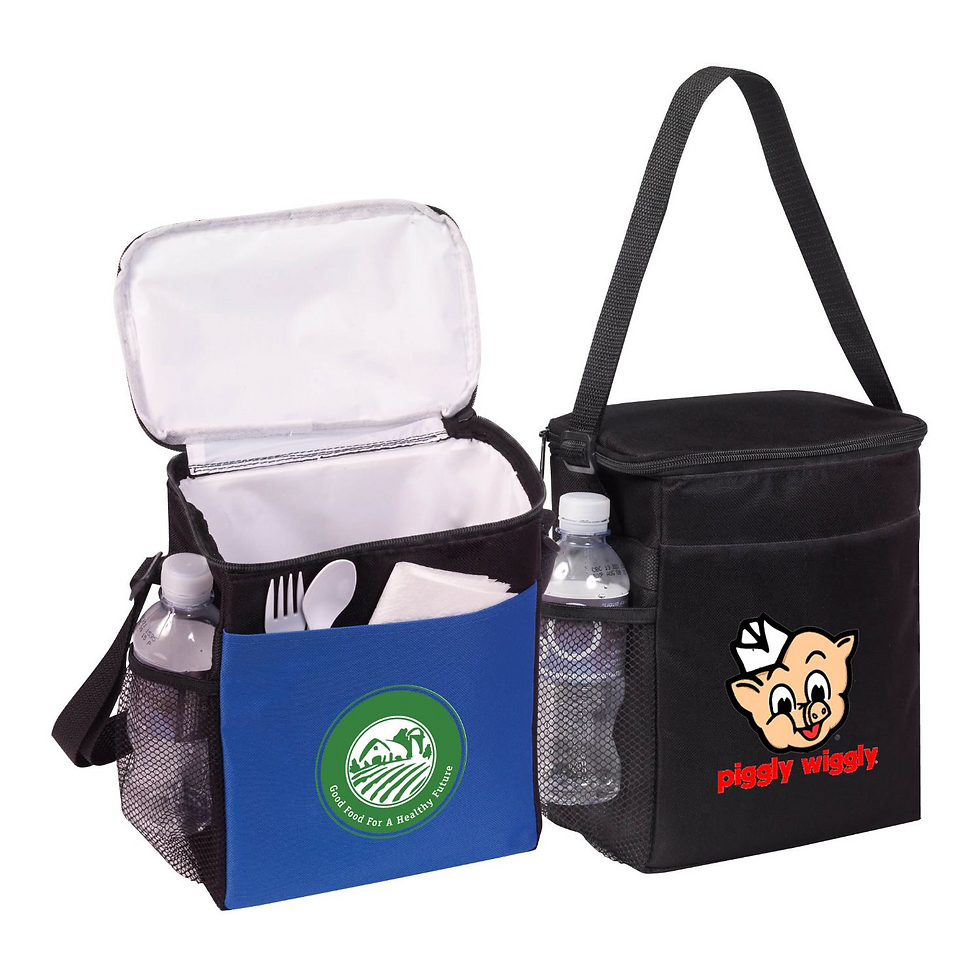 600D Polyester Vertical 12-Can Insulated Cooler Bag - group open