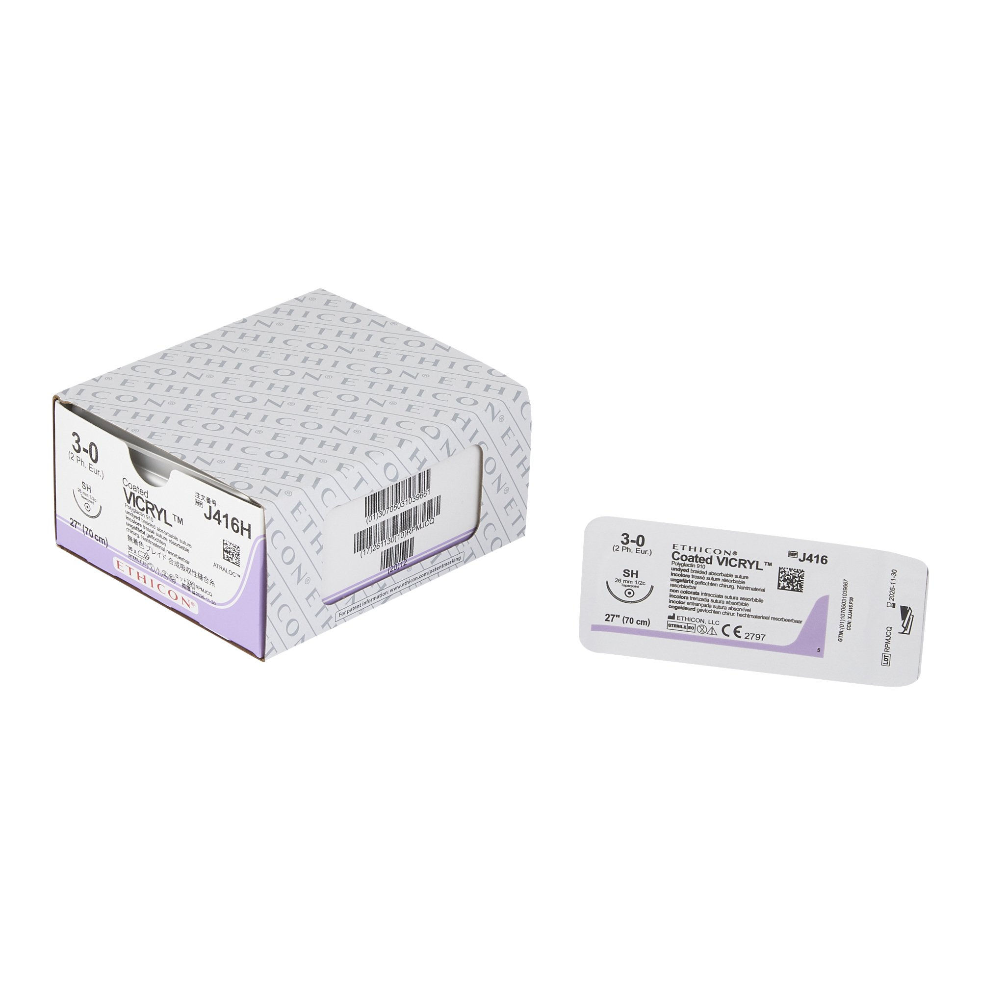 SUTURE, VICRYL UD BR CT 3-0 2 7" SH (36/BX)