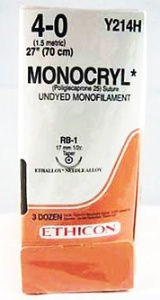 SUTURE, MONCRYL MONO 4-0 27" RB1 (36/BX)