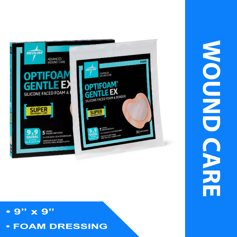 OPTIMFOAM GENTLE EX SILICONE-F BORDERED FOAM ADHESIVE 9" X 9", SACRUM S