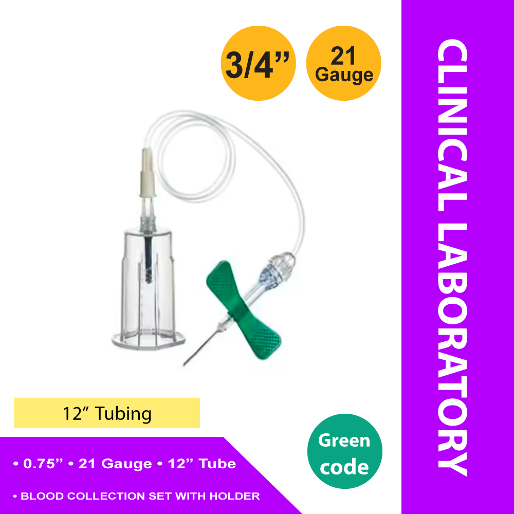 COLLECTION SET, BLD SAFETY 21GX 3/4 12" TU (24/BX 10BX/CS)